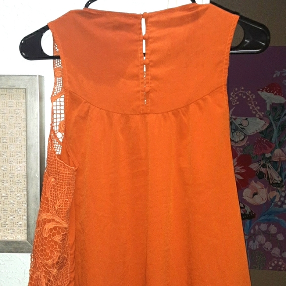 Chelsea28 womens M lace applique top in rusted pumpkin color.🍂🌼😀😍 - Picture 6 of 8